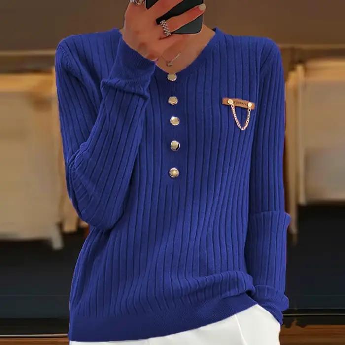 Pull en tricot à manches longues pour femme