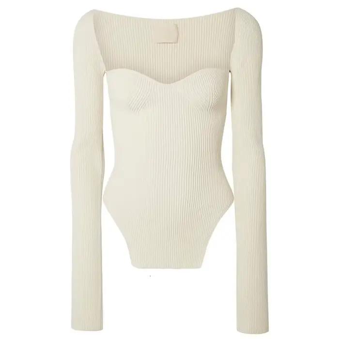 TWOTWINSTYLE – pull tricoté blanc fendu sur le côté pour femme
