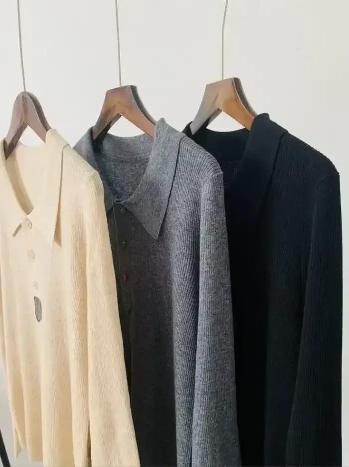 Pull 100% laine à revers pour femmes