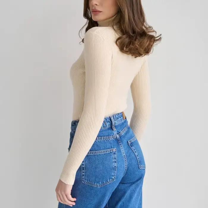 Pulls en maille à col roulé pour femmes