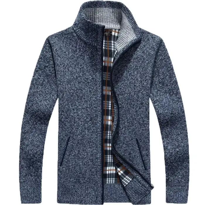 Cardigan à manches longues avec fermeture éclair complète pour homme