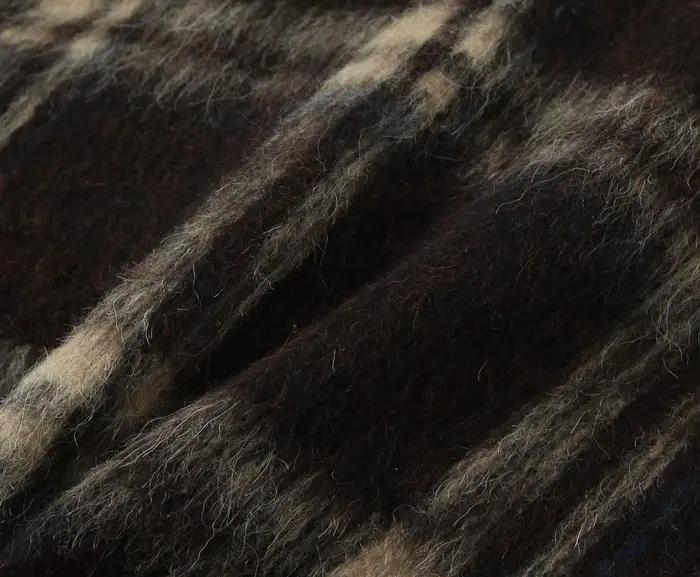Manteau en peluche à carreaux brun pour femmes veste d'automne à col rabattu simple boutonnage vêtements d'extérieur streetwear vintage veste à manches longues occassions printemps automne