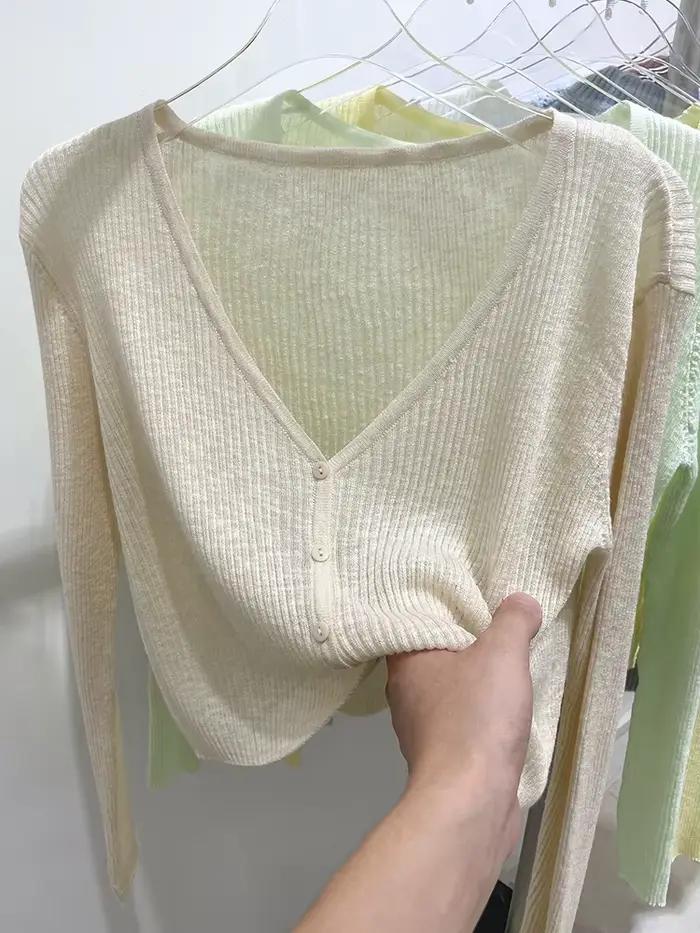 Cardigan Coréen Polyester Élégant Taille Unique Femmes Occasions Estivales Bureau Soirées