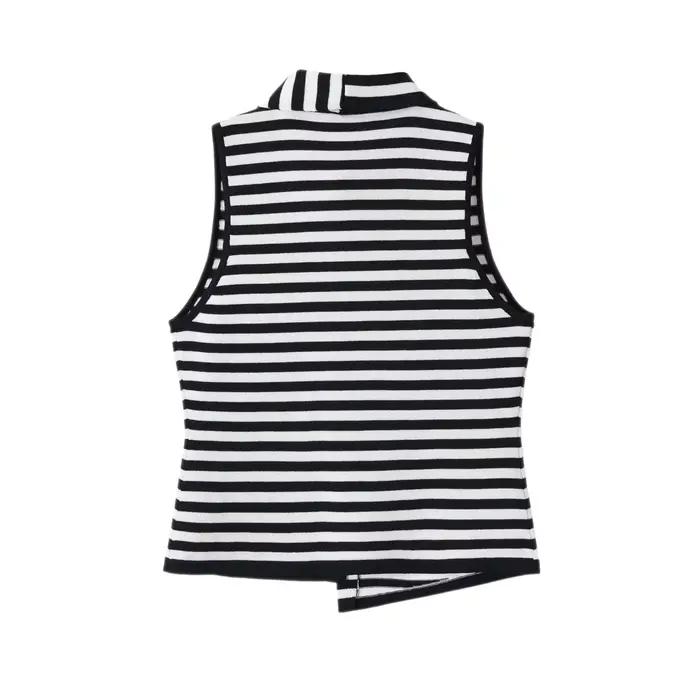 DUOPERI Gilet en tricot rayé noir et blanc pour femme