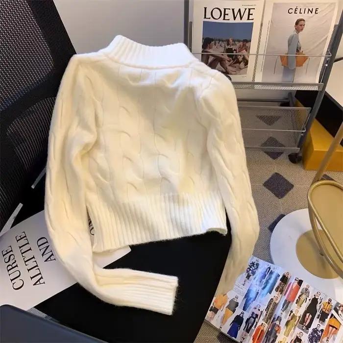 Cardigan court avec broderie pour femme