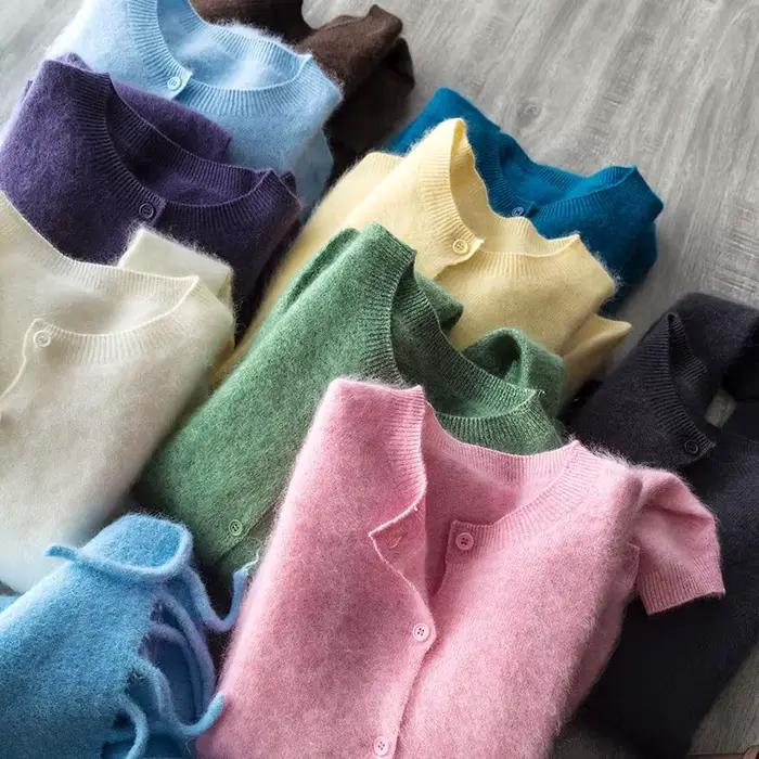Cardigan chaud en laine et cachemire brossé pour femmes