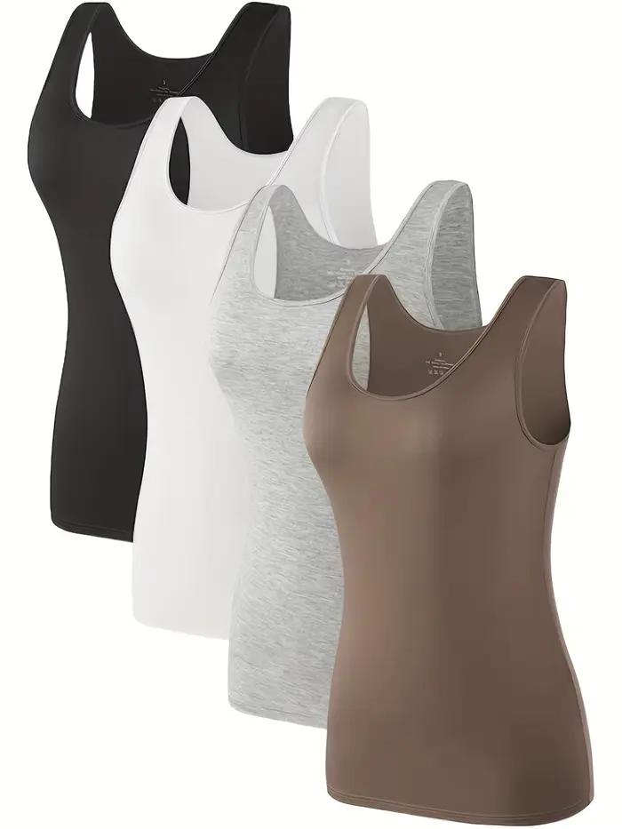 Gilet sans manches en rayonne et élasthanne pour femme, décontracté, couleur unie, hauts tricotés pour activités estivales et loisirs