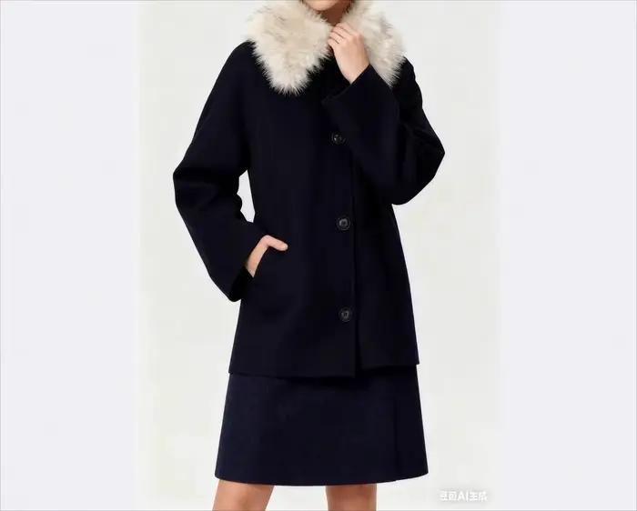 Veste à col en fausse fourrure pour femme, manteau en polyester, style décontracté pour automne-hiver à offrir pour anniversaire ou Noël