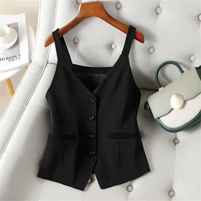 Gilets courts doux à col en V pour femmes