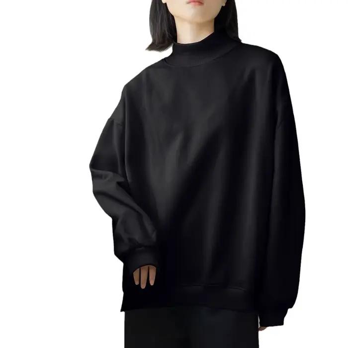Pull décontracté à col roulé pour femme, haut ample, manteau moyen et Long