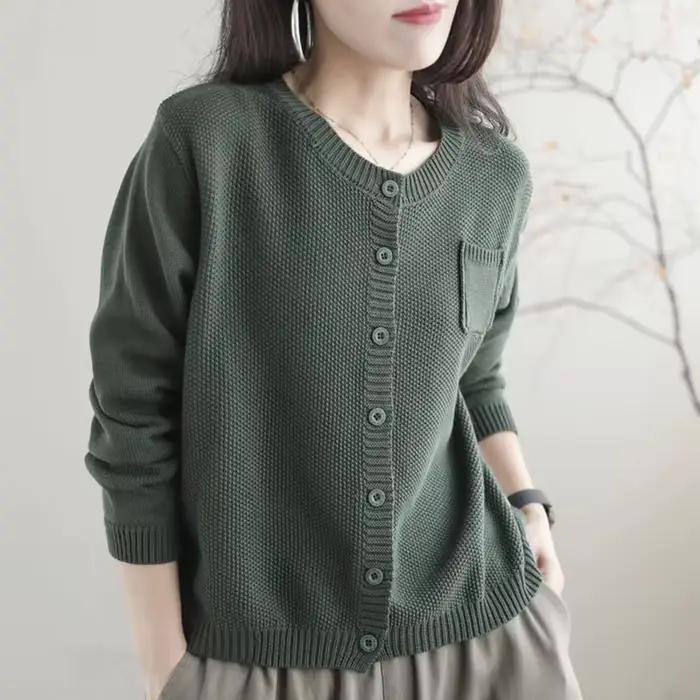 Cardigan tricoté court pour femme