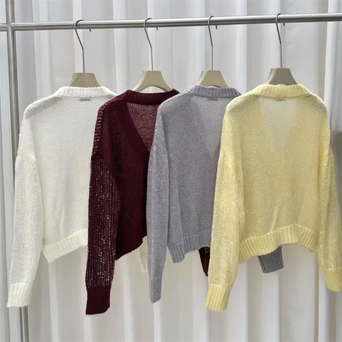 Cardigan pour femmes, tricoté élastique