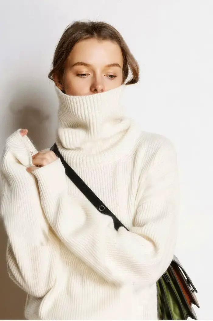 Pull à col roulé pour femme