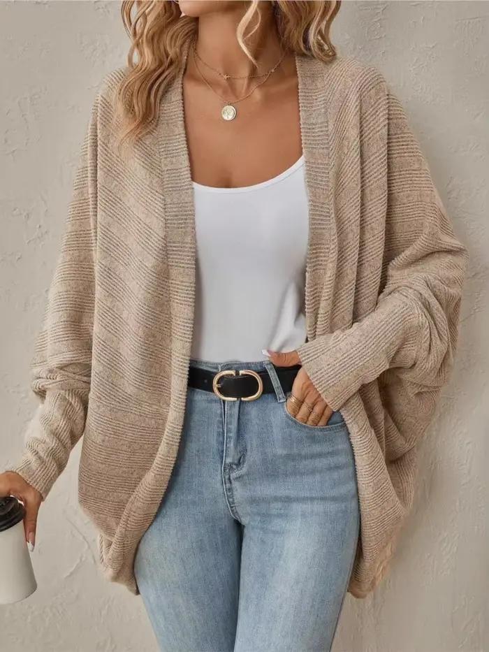 Cardigan XXOWENLI Polyester Elasthanne Manches Chauve-Souris Femmes Occasions Automne Hiver