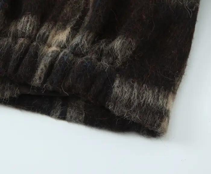 Manteau en peluche à carreaux brun pour femmes veste d'automne à col rabattu simple boutonnage vêtements d'extérieur streetwear vintage veste à manches longues occassions printemps automne
