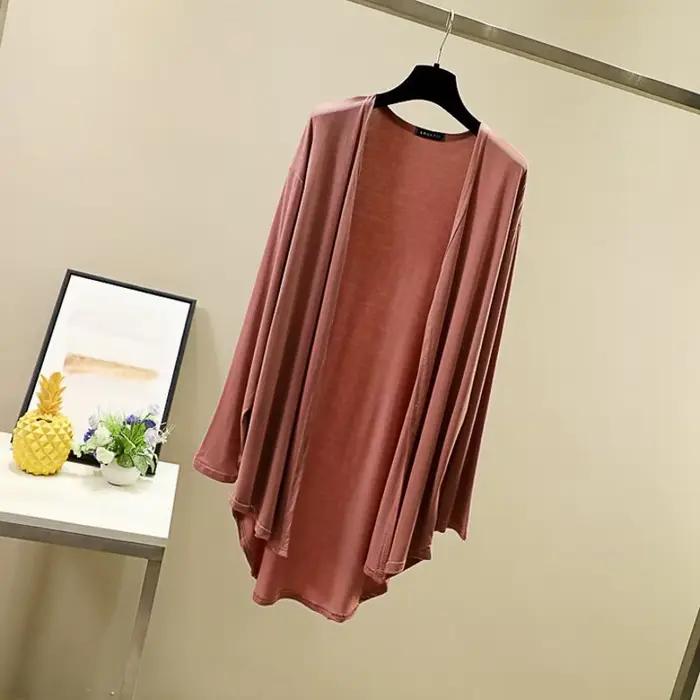 Cardigan Modal ample et décontracté pour femmes, couleurs variées, idéal pour l'été et le printemps, vêtement résistant au soleil, grandes tailles L et XL