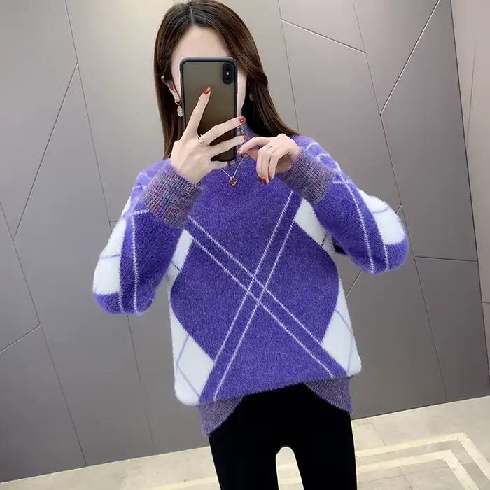 Pull chaud pour femme, ample