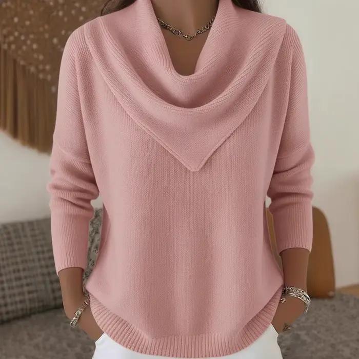 Pull à manches longues de couleur Pure pour femme