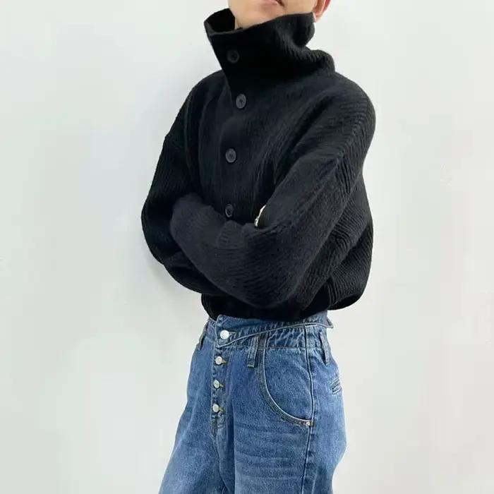 Nouveau pull simple à col roulé pour femme