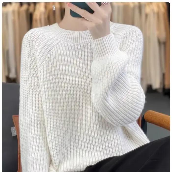 Pull en tricot à manches princesse pour femmes