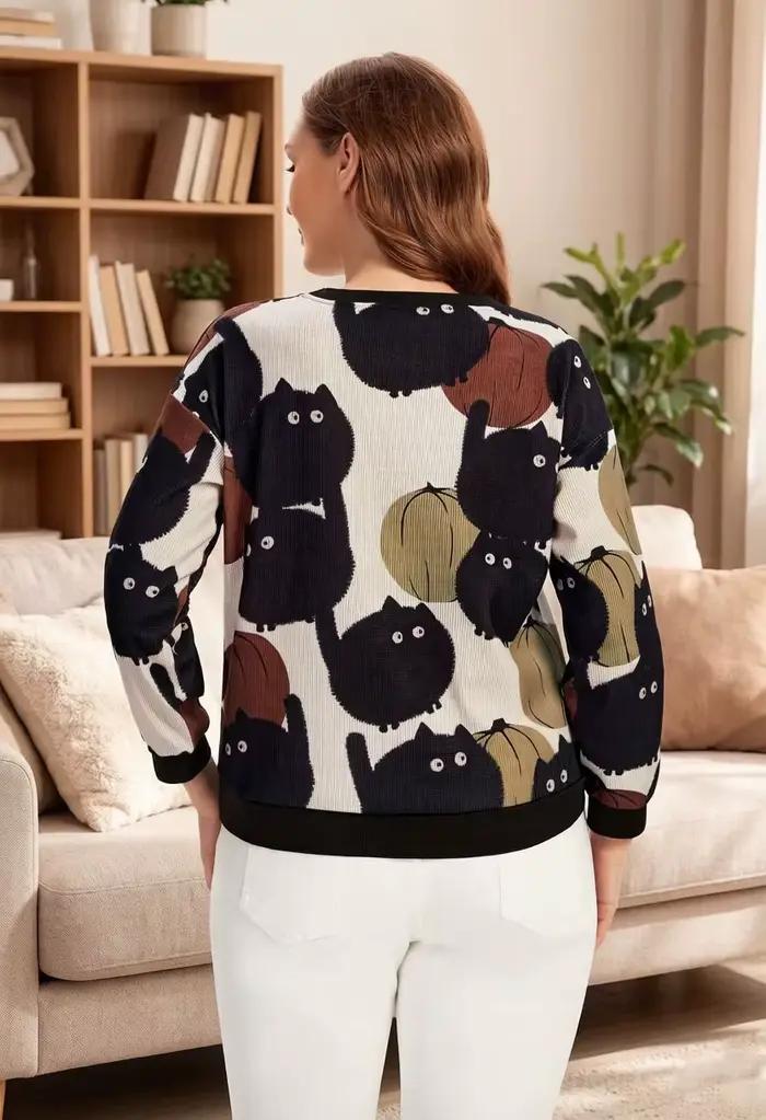 Pull tricoté à manches longues pour femme