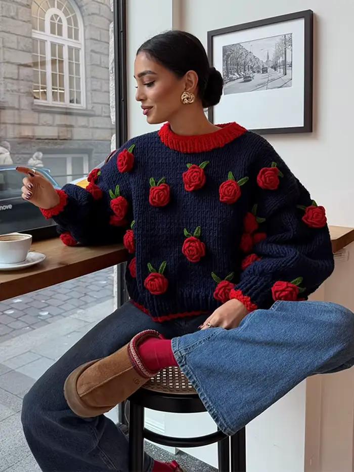 Pull Vintage décontracté pour femmes