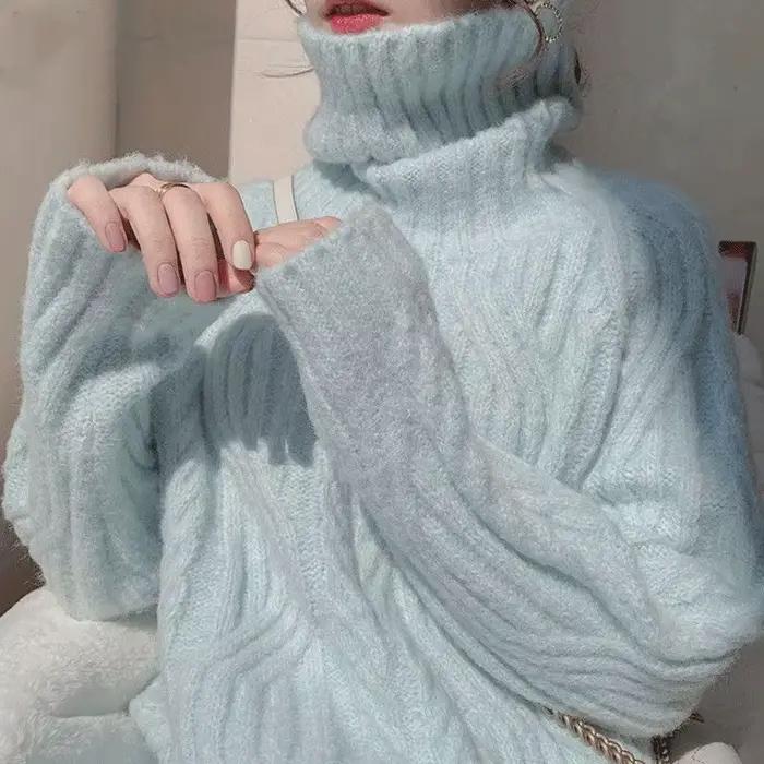 Pull à col roulé en coton pour femmes, style décontracté, automne hiver, haute élasticité, six couleurs disponibles, pour toutes les occasions