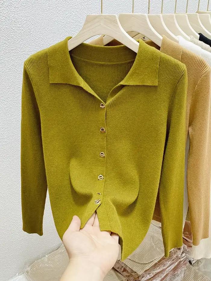 Cardigan court en maille unie AOSSVIAO pour femme, élégant et confortable, idéal pour les occasions automnales et hivernales