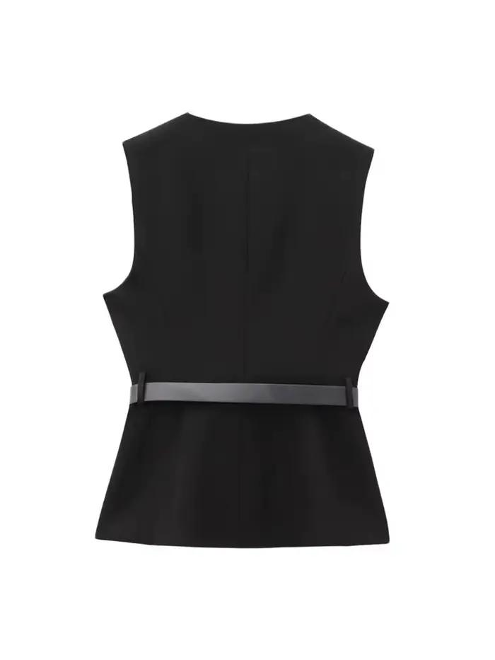 Gilet Long avec ceinture pour femmes