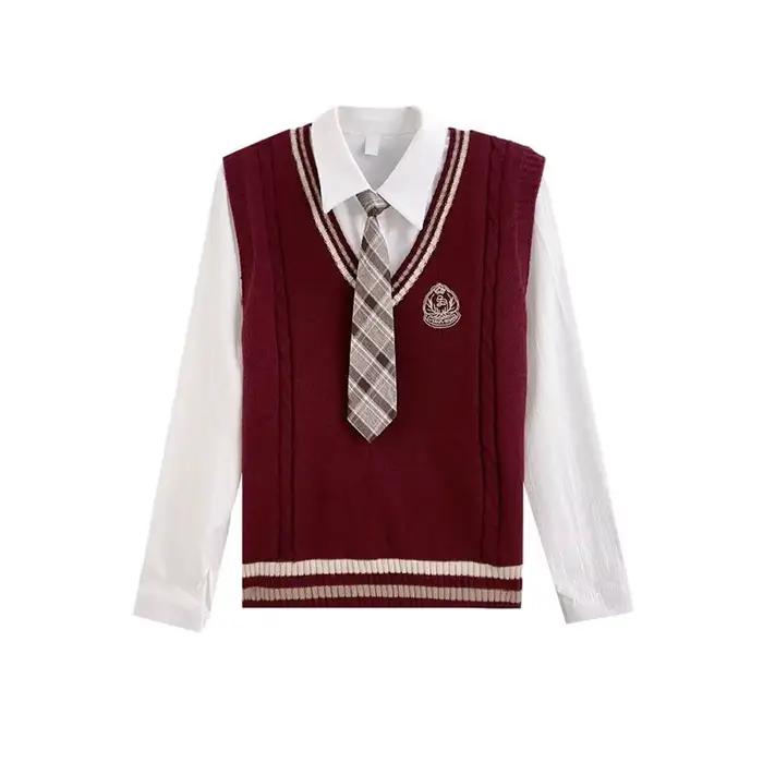 Gilet ample tricoté à manches longues et col en v pour femme