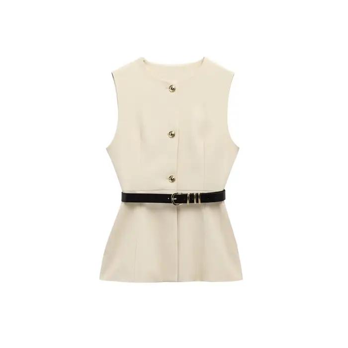 Gilet Long avec ceinture pour femmes
