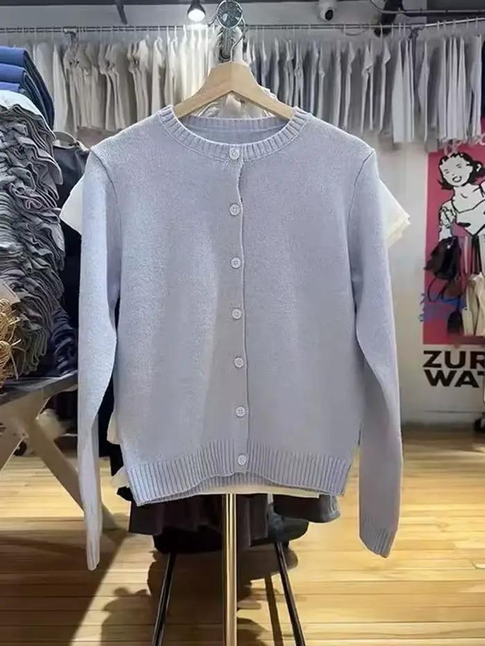 Cardigan tricoté à manches longues pour femmes