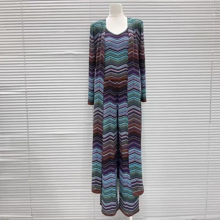 MARIA – Nouvelle collection été : Ensemble 3 pièces décontracté avec cardigan long à rayures dégradées (Robe) + débardeur ajusté + pantalon droit ample