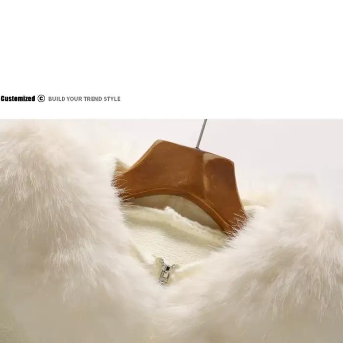 Nouveau 2025 hiver pull manteau femmes à capuche Cardigan col de fourrure