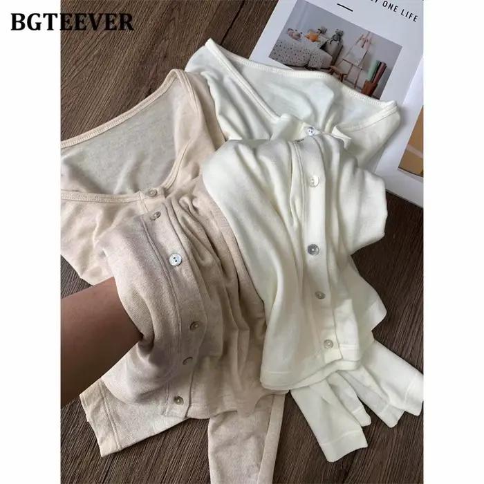BGTEEVER Cardigan en lin et acétate pour femme