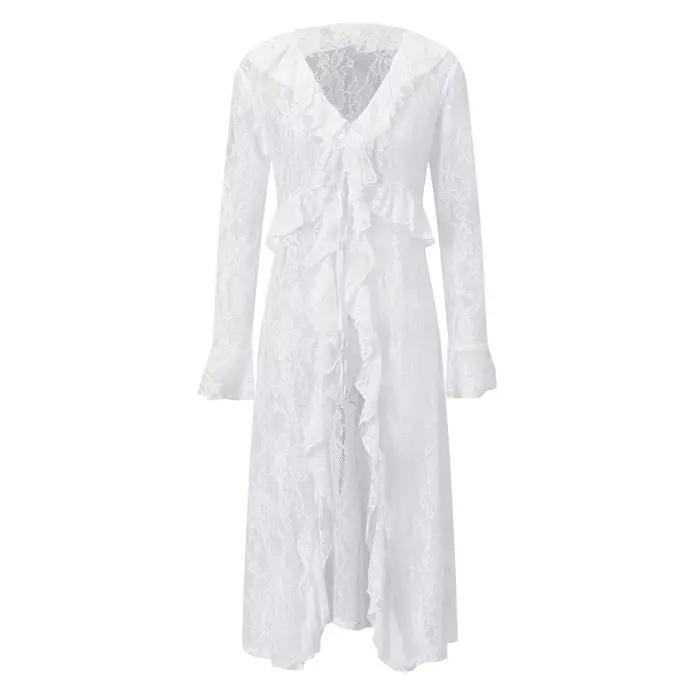 Cardigan long léger à nouer devant pour femme
