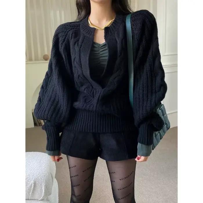 Pull à col torsadé pour femme