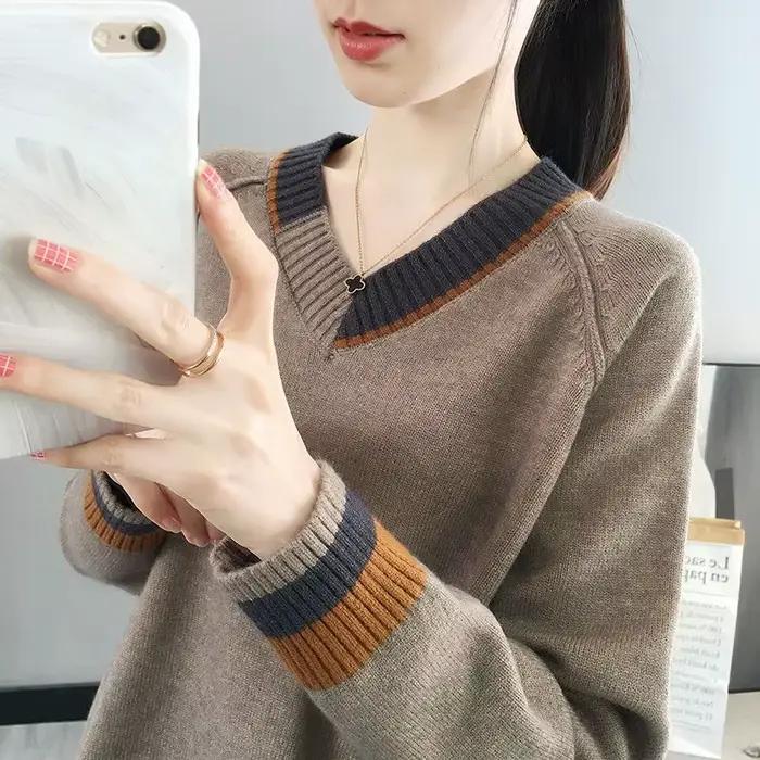 Chandails tricotés légers pour femmes Sueters De Mujer vente De base tout pas cher Style coréen jeune automne