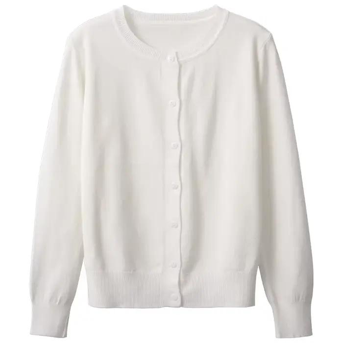 Cardigan en tricot pour femme AOSSVIAO style coréen coloris unie confortable et élégant pour bureau et occasions spéciales