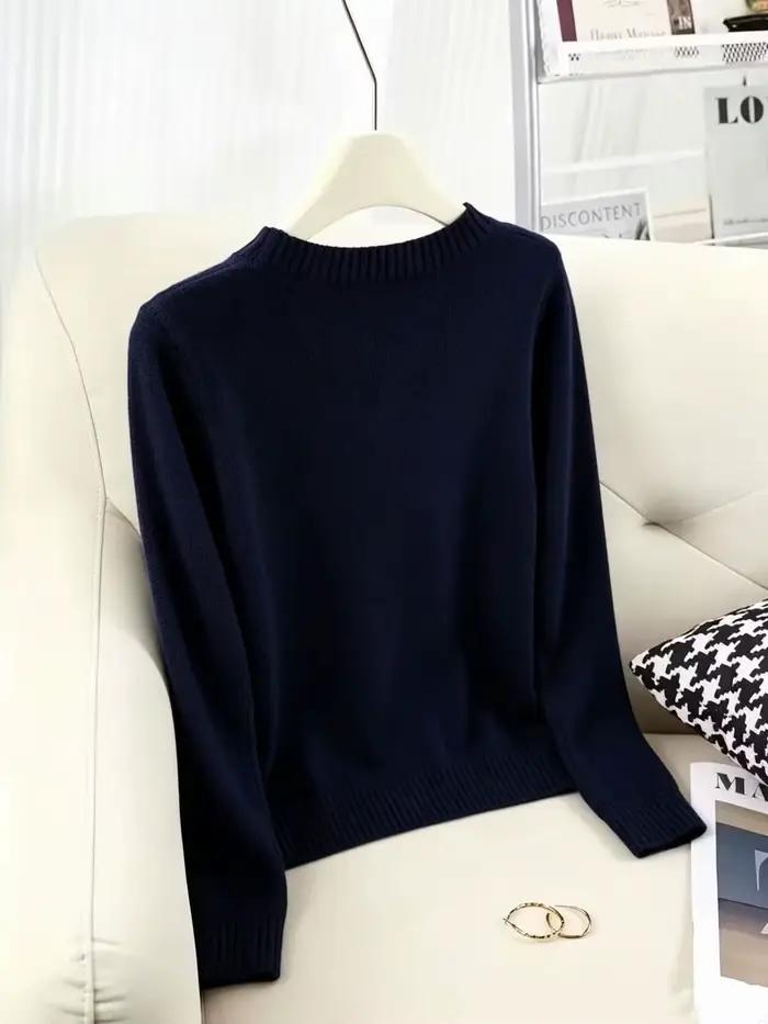 Pull en tricot à col rond pour femme