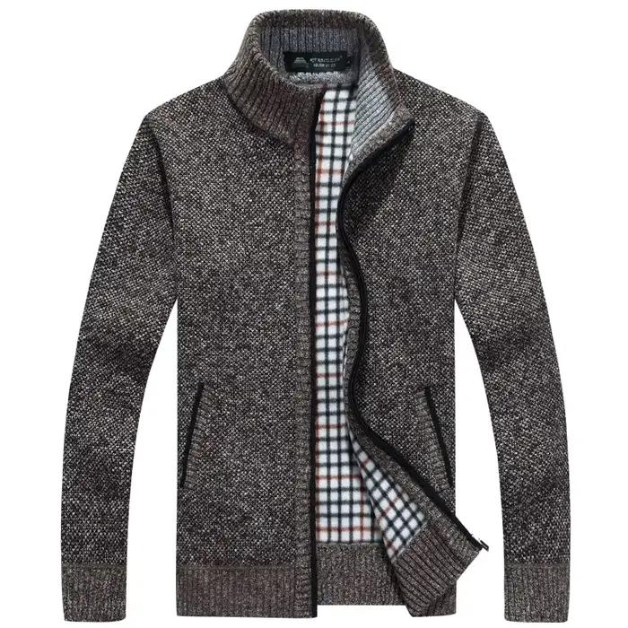 Cardigan à manches longues avec fermeture éclair complète pour homme