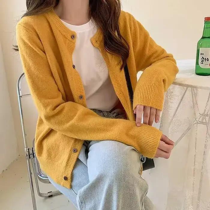 Cardigan tricoté coréen pour femme