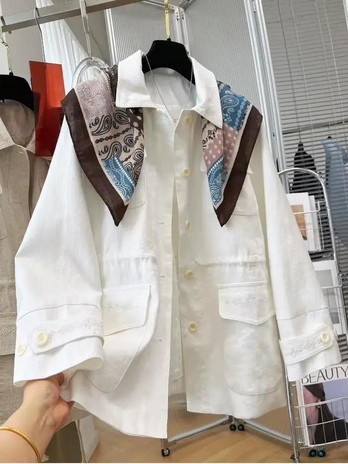 Manteaux en coton simples à manches longues SuperAen pour femmes