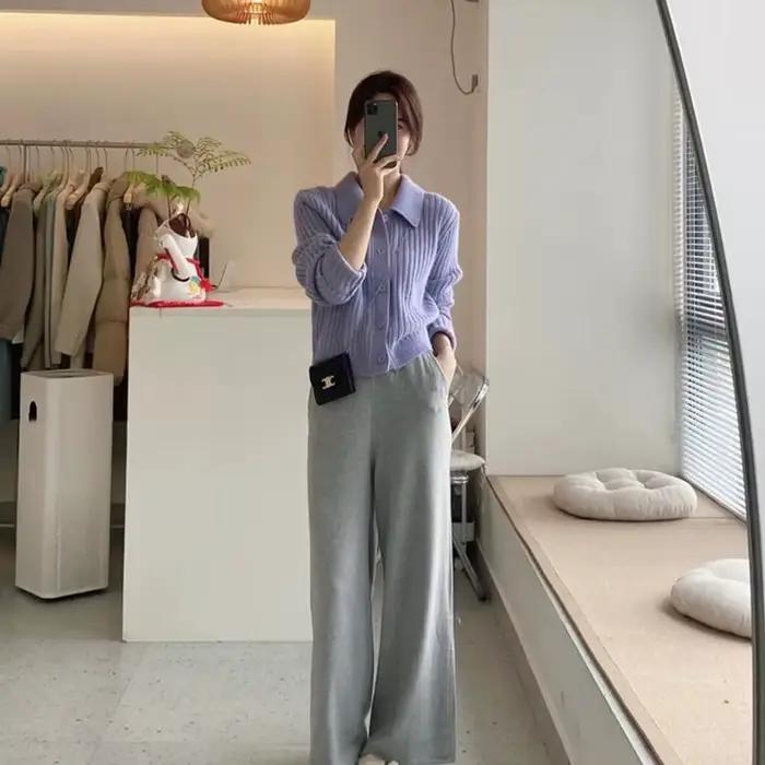 Le nouveau cardigan à col polo en peau de mouton 2025 est une veste