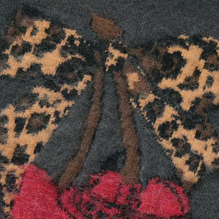 ELFSACK femmes léopard noeud pull