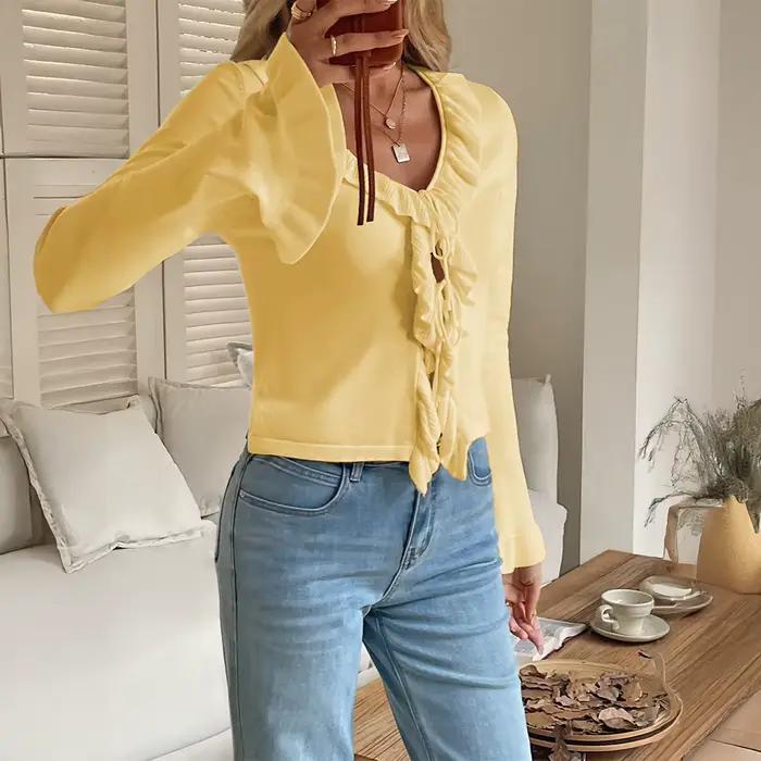 Pull polyvalent à manches longues en tricot pour femmes, automne/hiver 2025