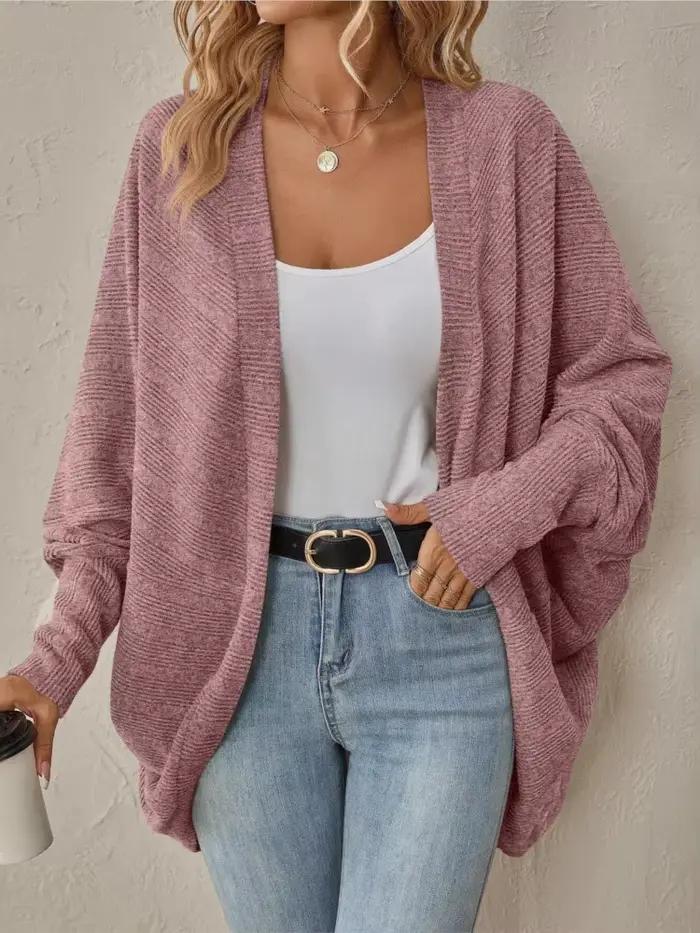 Cardigan XXOWENLI Polyester Elasthanne Manches Chauve-Souris Femmes Occasions Automne Hiver