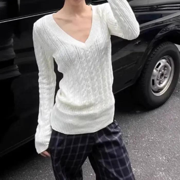 Pull tricoté à manches longues pour femmes