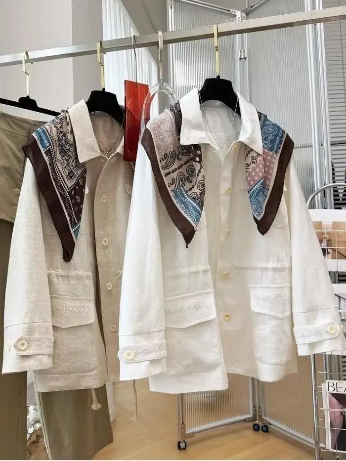 Manteaux en coton simples à manches longues SuperAen pour femmes
