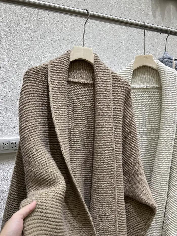 Cardigan à nouer pour femmes tricot confortable manches longues ouvert sur le devant avec cravate détachable style coréen automne hiver occassionnelle